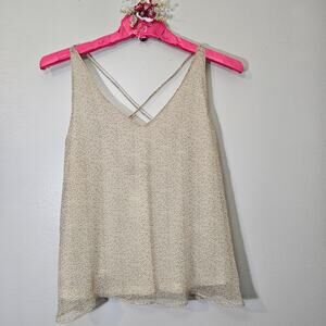 NWT On Twelfth Leopard Micro-Print Criss-Cross Cami Size L